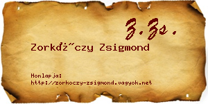 Zorkóczy Zsigmond névjegykártya