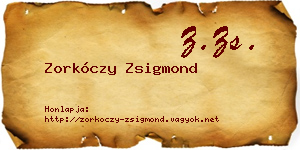 Zorkóczy Zsigmond névjegykártya